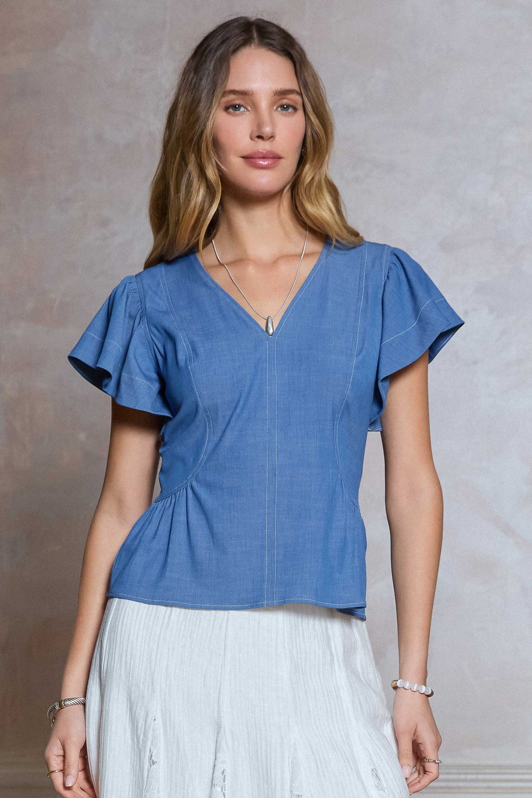Short Sleeve Peplum Blouse