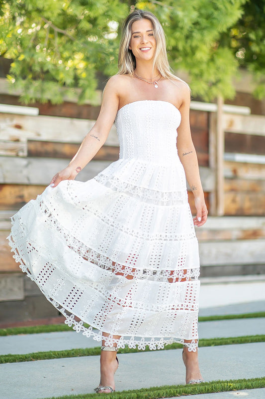Eyelet Lace Tube Dress