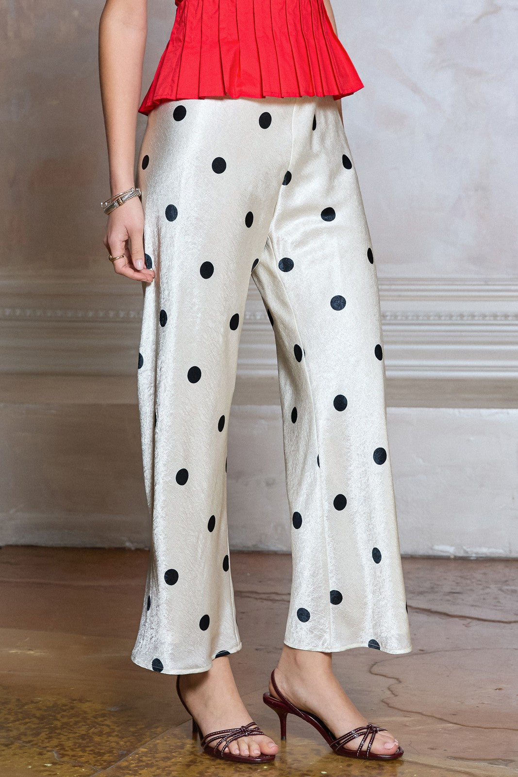 Polka Dot Full Length Pants