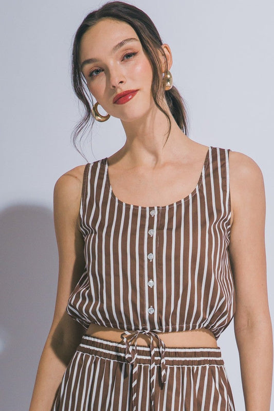 Stripe Crop Sleeveless Top