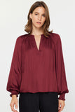 Split Neck Blouse Burgundy