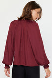 Split Neck Blouse Burgundy