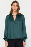 Split Neck Blouse Hunter Green