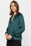 Split Neck Blouse Hunter Green