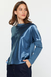 Front Satin Knit Top