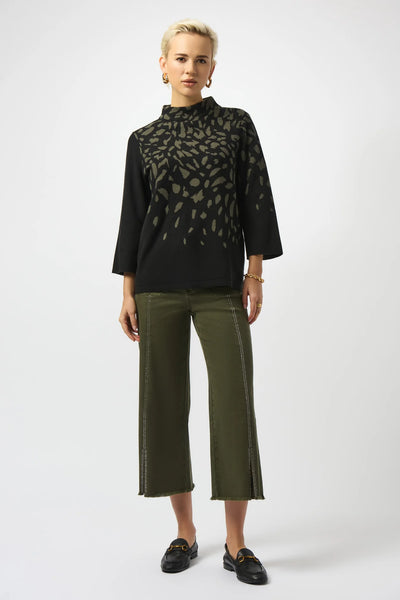 Mock Neck Animal Print Sweater