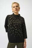 Mock Neck Animal Print Sweater
