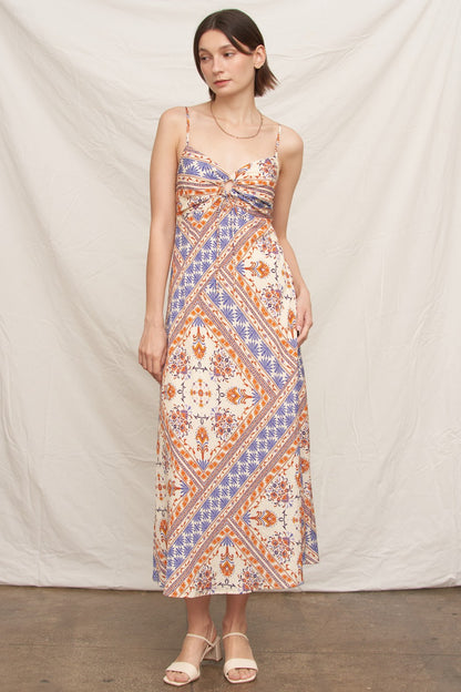 Paisley Print Midi Slip Dress