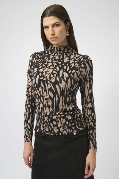 Animal Print High Neck Top