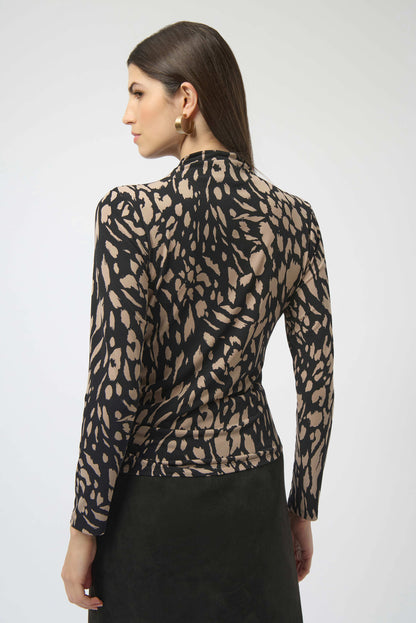 Animal Print High Neck Top