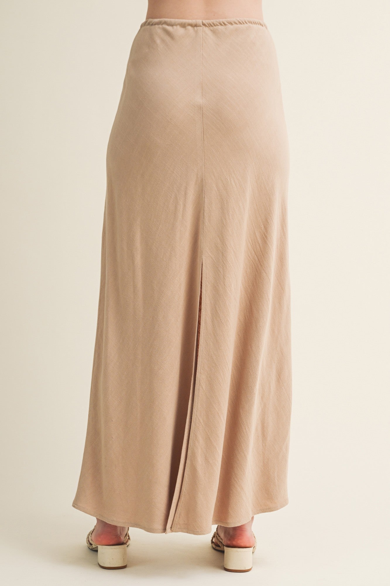 Braided Drawstring Waist Maxi Skirt