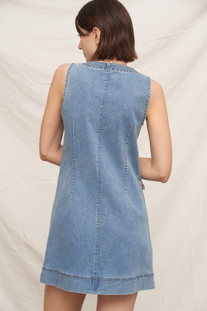 Sleeveless Denim Mini Dress