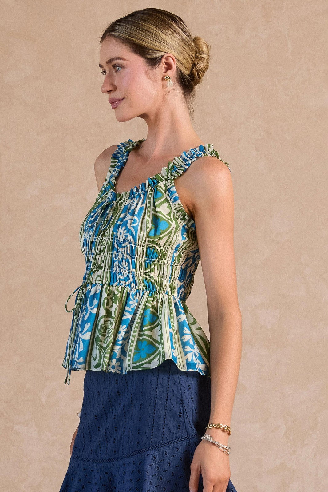 Ruffled Sweetheart Sleeveless Top