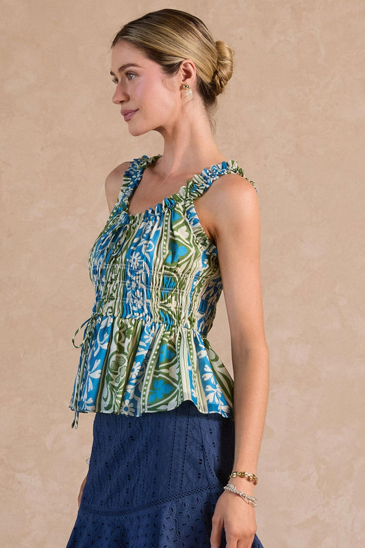 Ruffled Sweetheart Sleeveless Top
