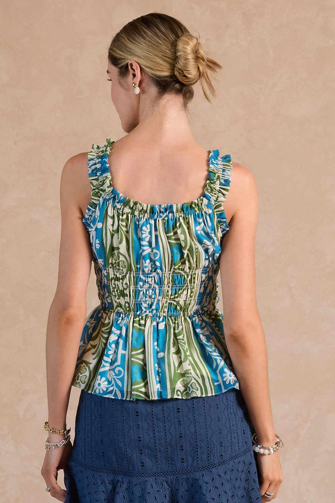 Ruffled Sweetheart Sleeveless Top