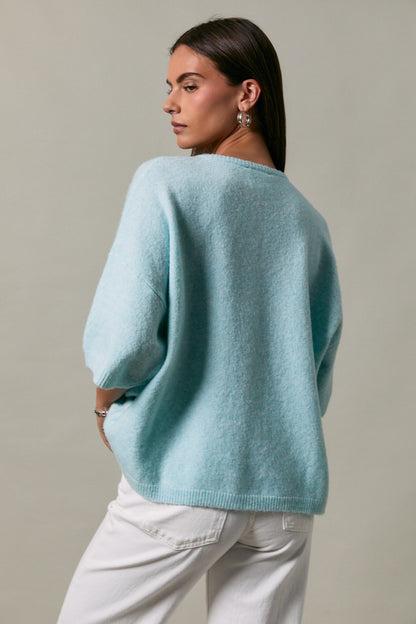 Short Sleeve Lightweight Cardigan Mint