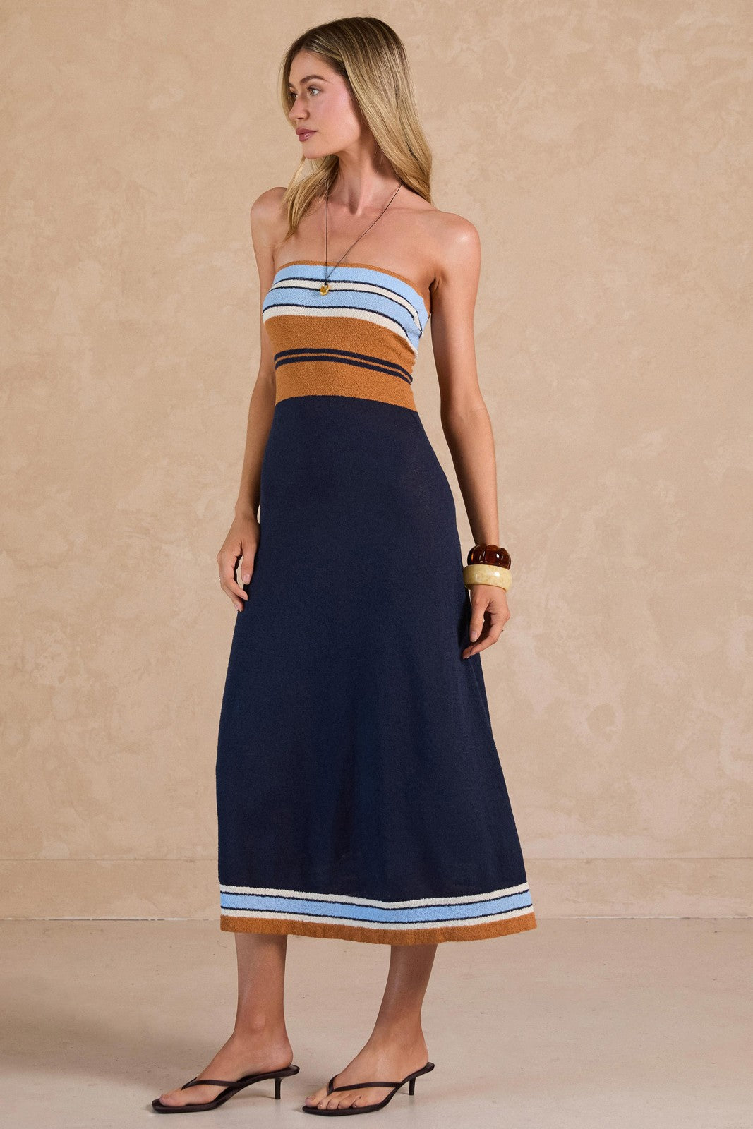 Terry Knit Halter Midi Dress