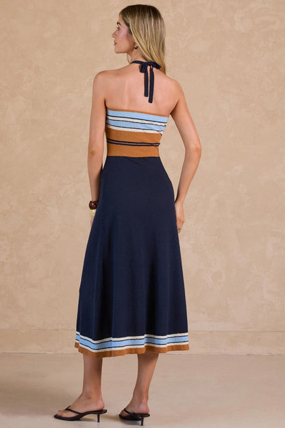 Terry Knit Halter Midi Dress