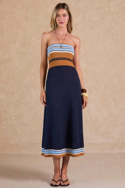 Terry Knit Halter Midi Dress
