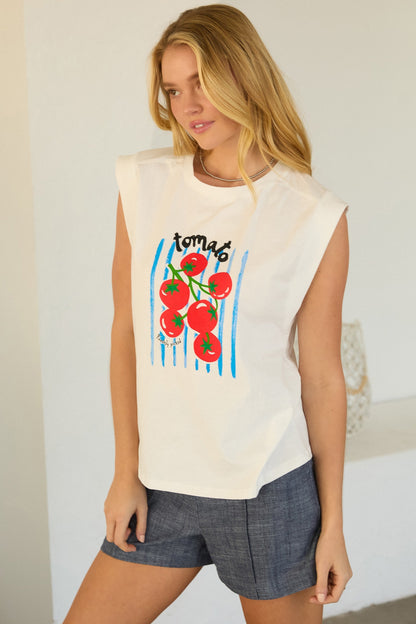 Tomato Graphic Embroidered Tee