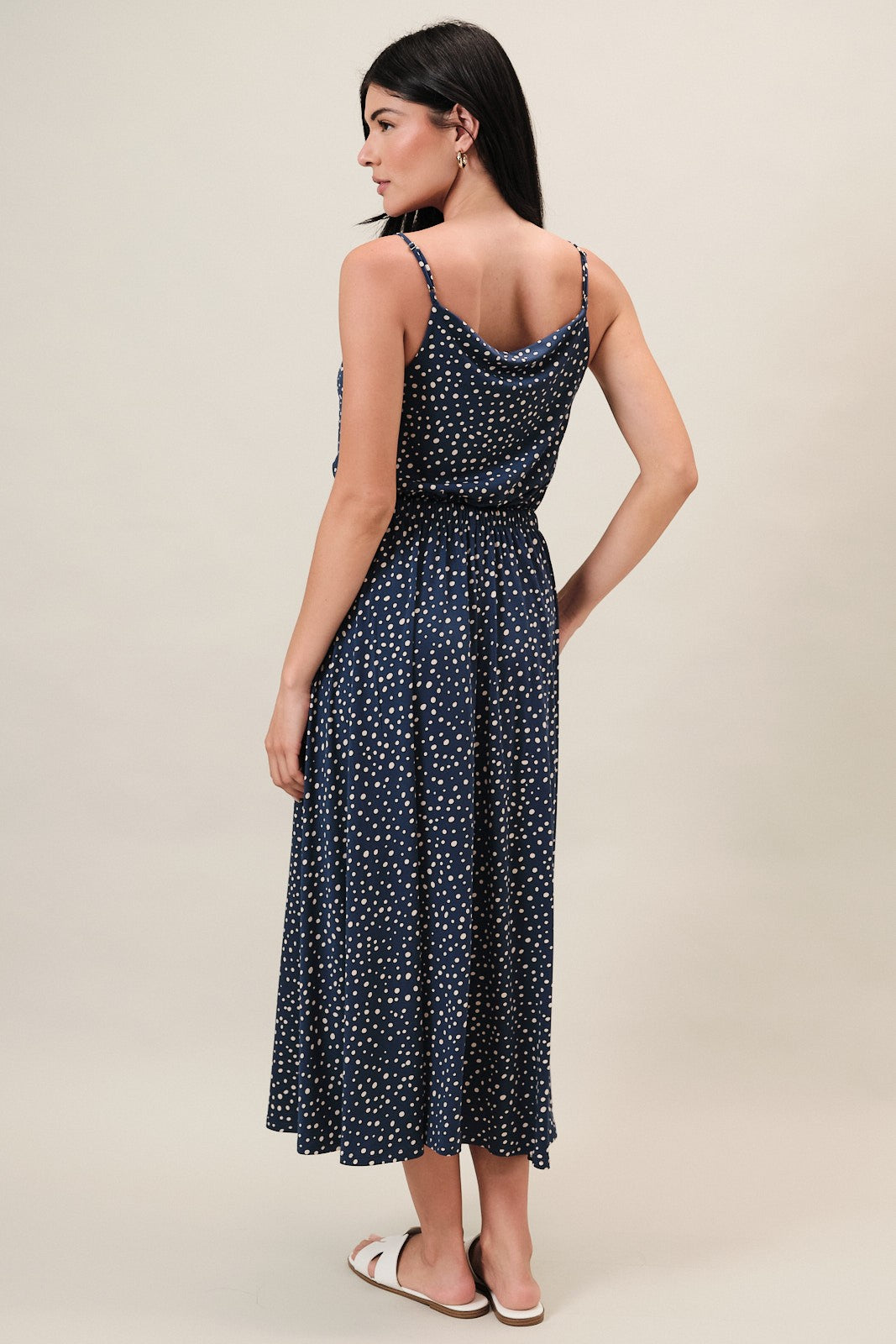 Cowl Neck Sleeveless Midi Dress