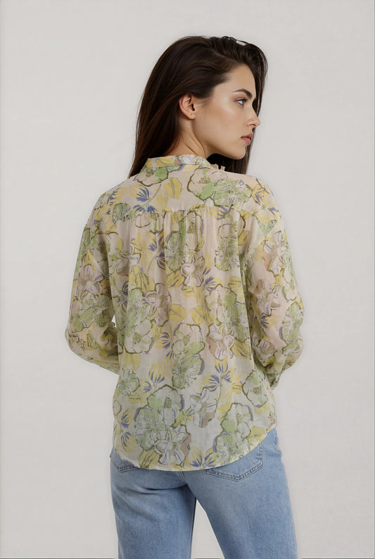 Long Sleeve Floral Print Top