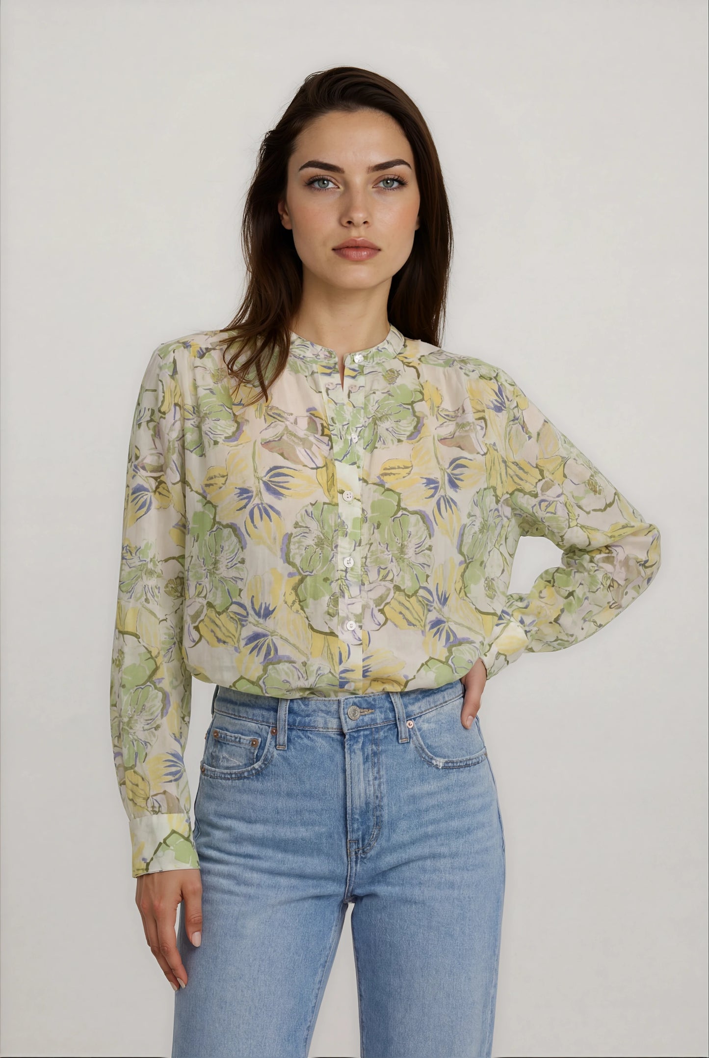 Long Sleeve Floral Print Top