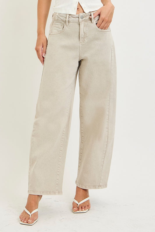 Slouchy Barrel Pants With Adjustable Tabs