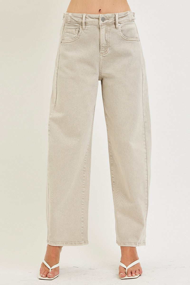 Slouchy Barrel Pants With Adjustable Tabs