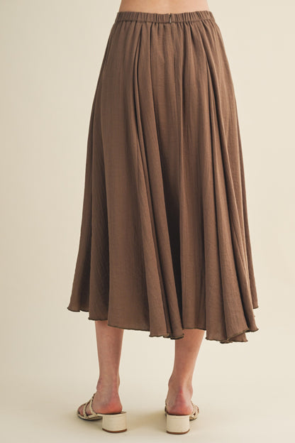 Vertical Panel A-Line Midi Skirt