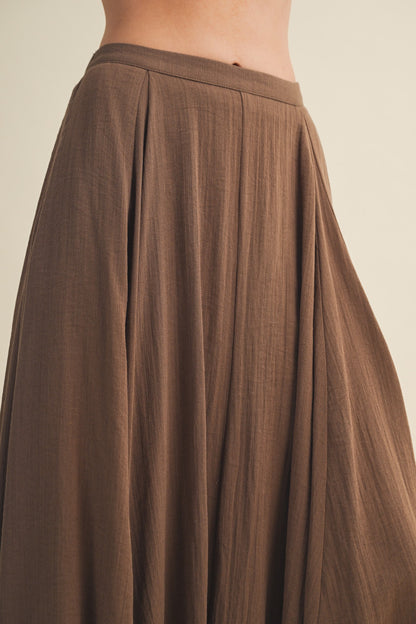Vertical Panel A-Line Midi Skirt