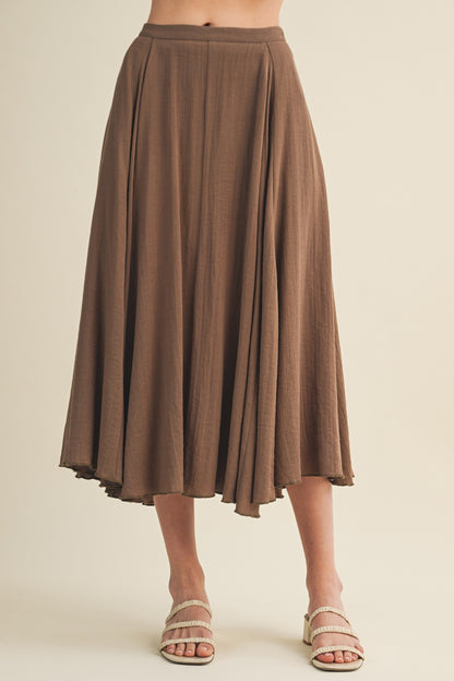 Vertical Panel A-Line Midi Skirt