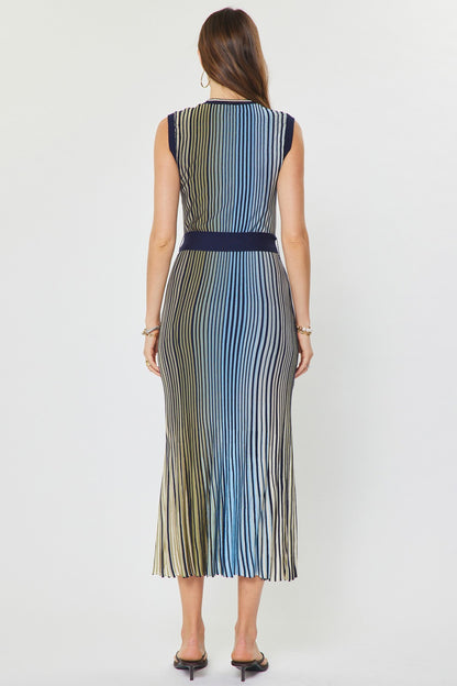 Striped Knit Midi Dress