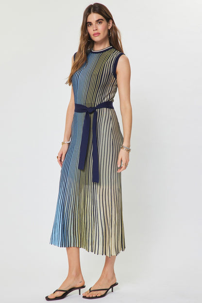 Striped Knit Midi Dress