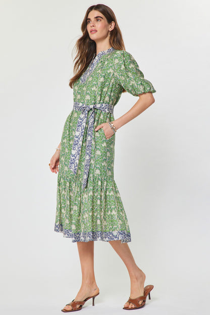 Floral Puff Sleeve Midi Dress
