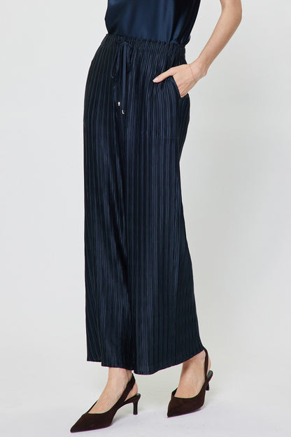 Crinkle Pleated Drawstring Pants
