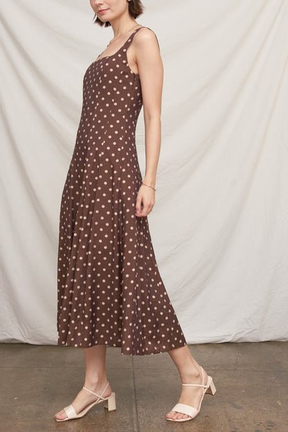 Sleeveless Polka Dot Maxi Dress