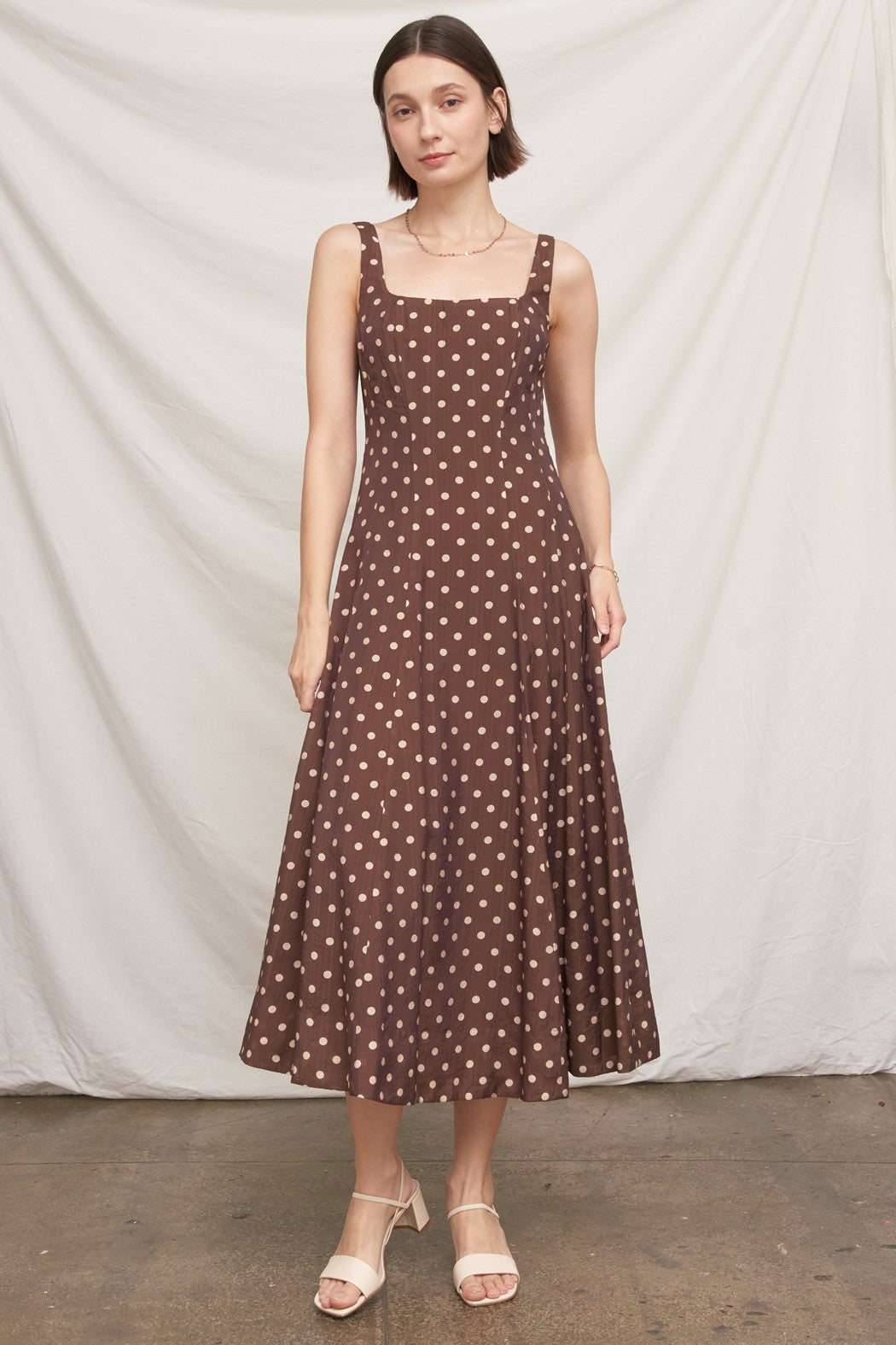 Sleeveless Polka Dot Maxi Dress