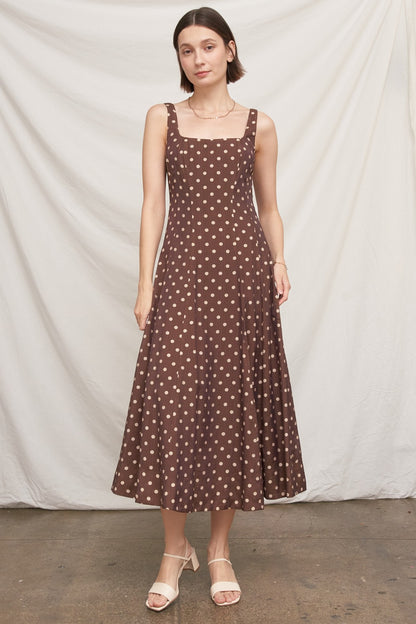 Sleeveless Polka Dot Maxi Dress