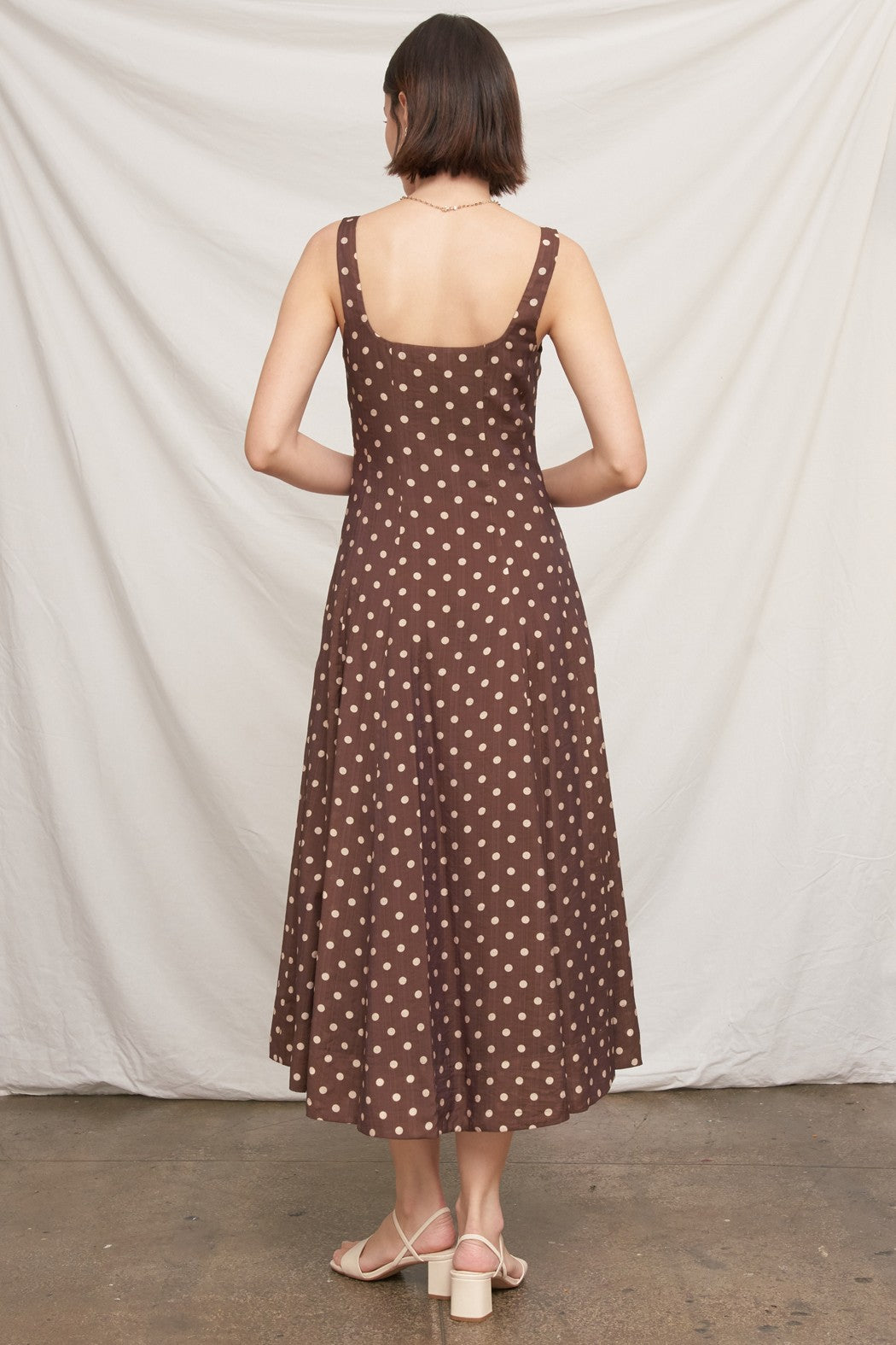 Sleeveless Polka Dot Maxi Dress