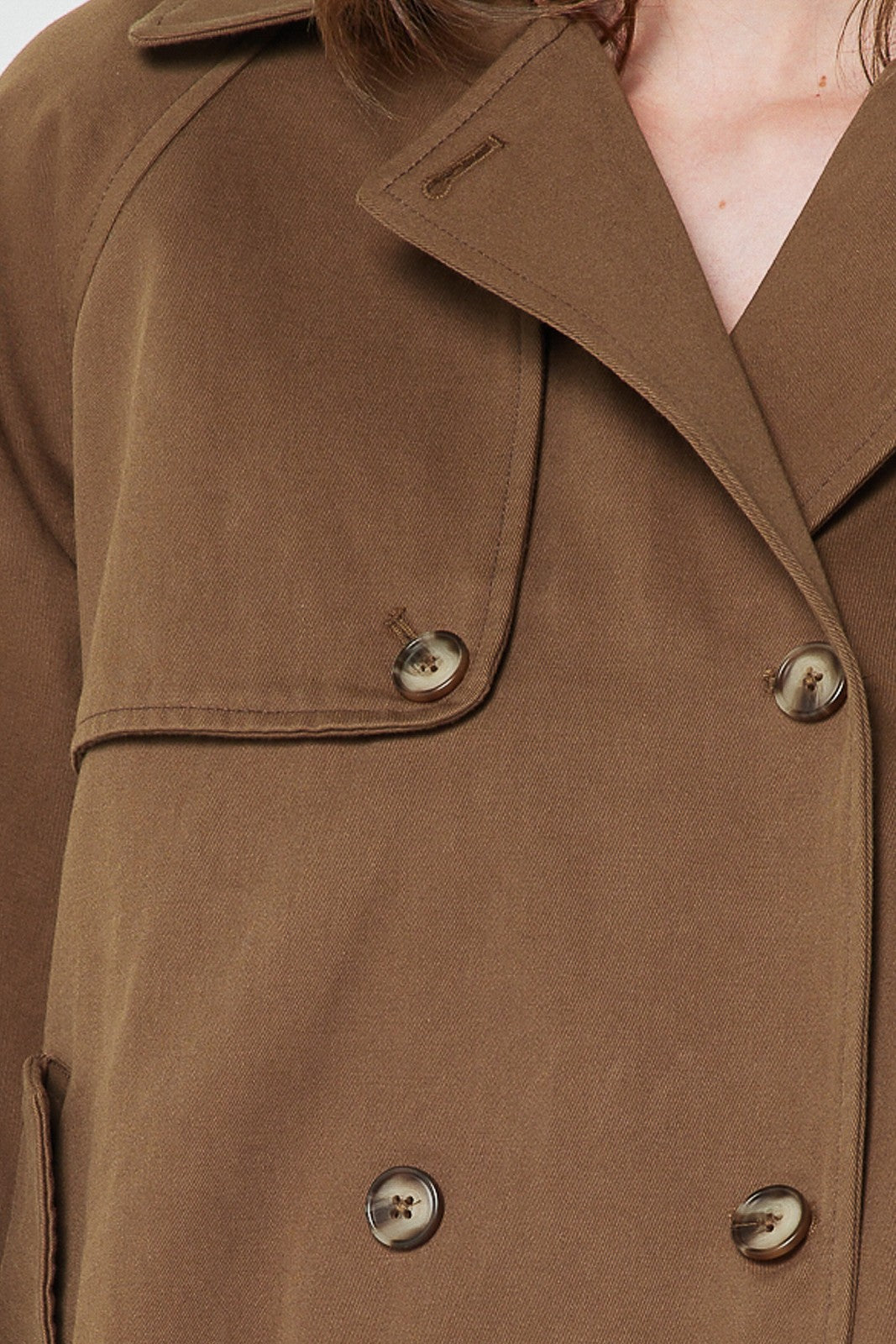 Short Cotton Trench Brown