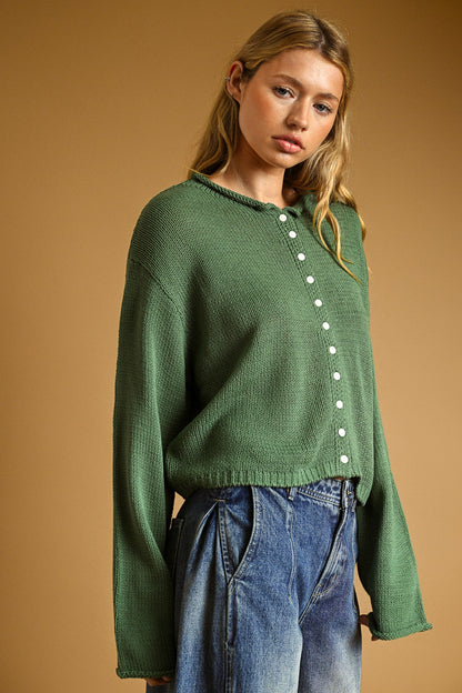 Button Front Knitted Cardigan