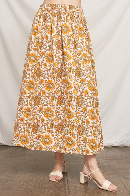 Floral Print Maxi Skirt