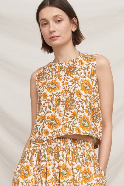 Sleeveless Floral Print Top