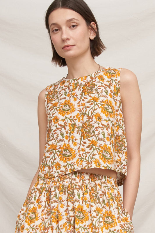 Sleeveless Floral Print Top