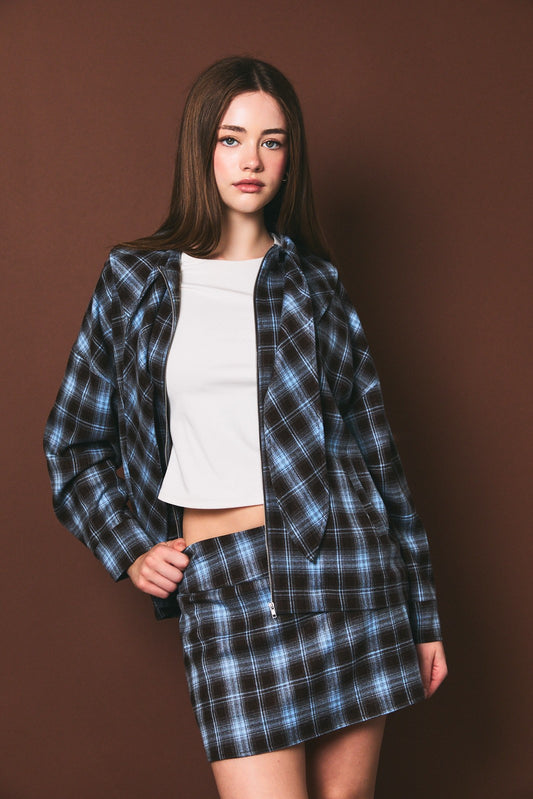 Scarf Detail Boxy Jacket