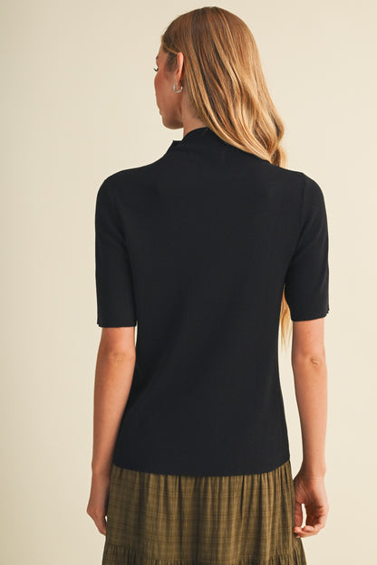 Mock-Neck Knit Pullover