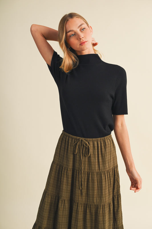 Mock-Neck Knit Pullover