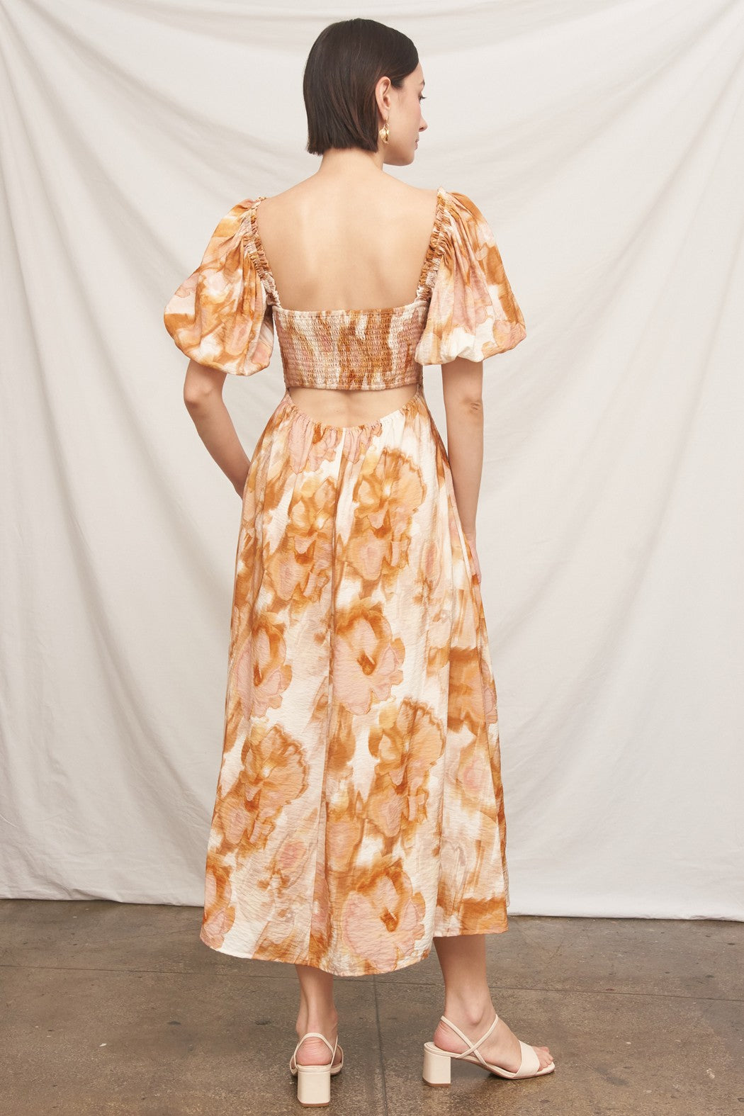 Puff Sleeve Floral Maxi Dress