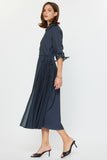 Wrap Front Denim Midi Dress